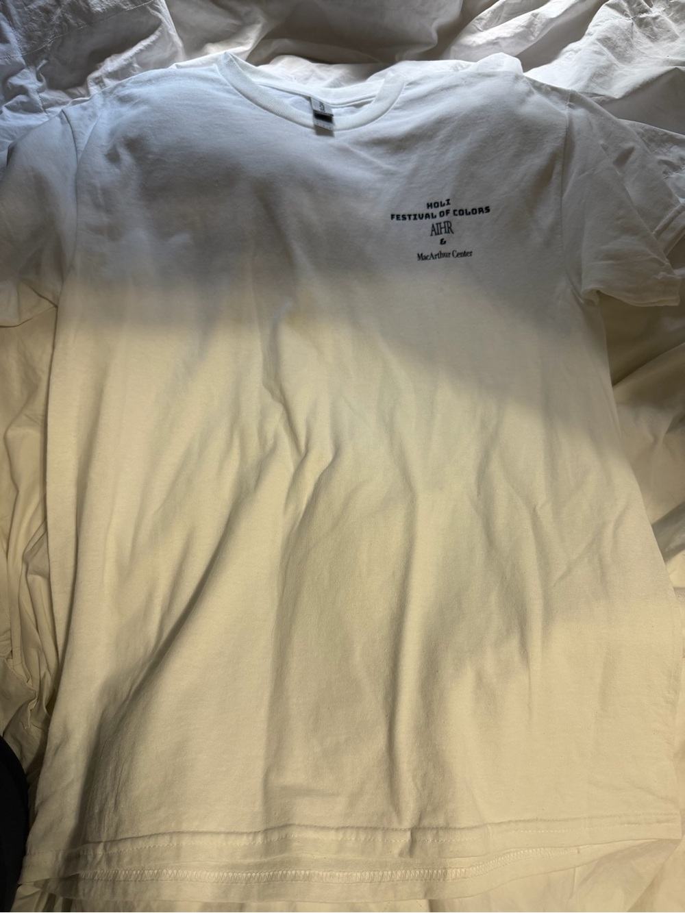 Gildan White Short Sleeve Crewneck Tee with Small Black Chest Print
